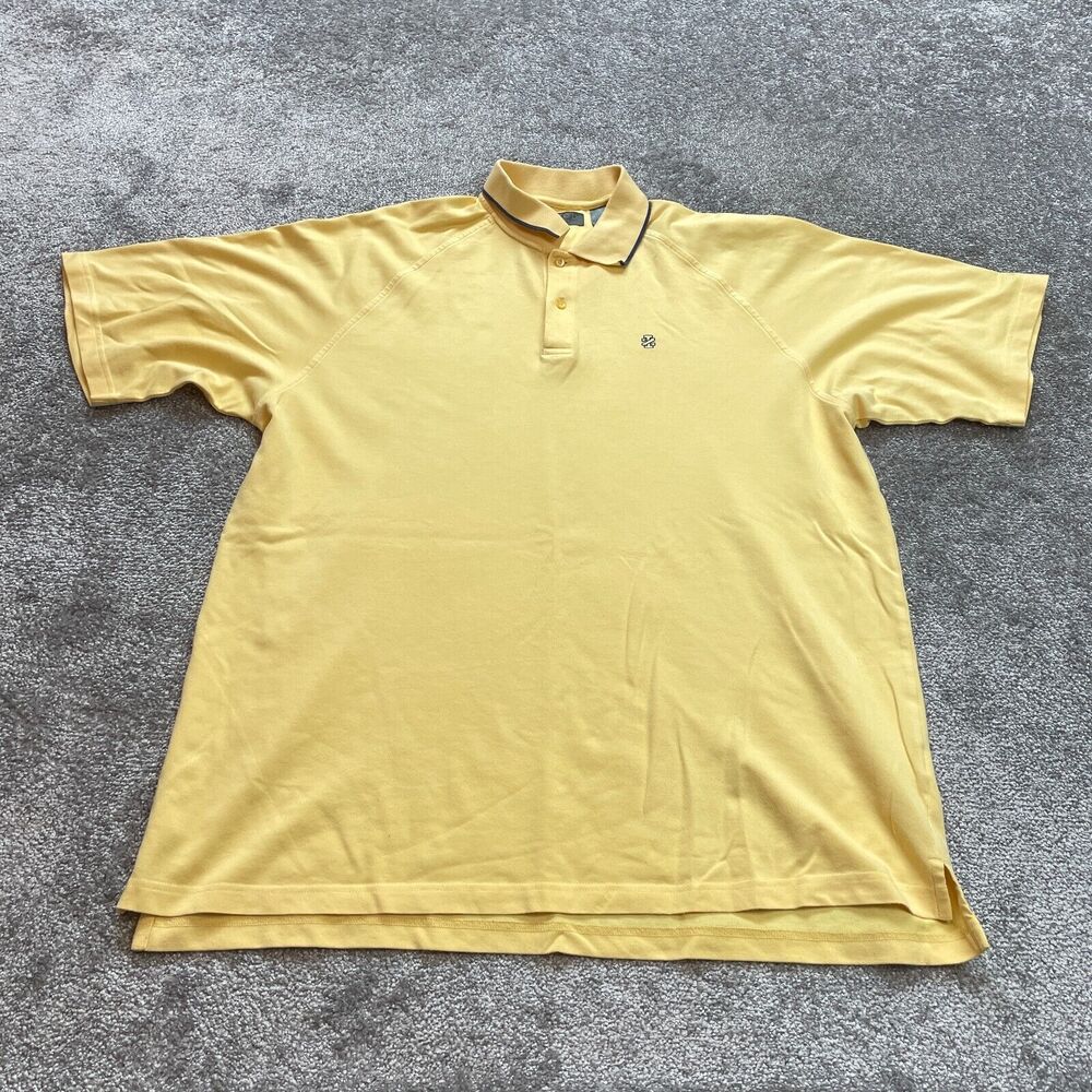 Izod Polo Shirt Mens XL Yellow Short Sleeve Pima Cotton Preppy Rugby Collared